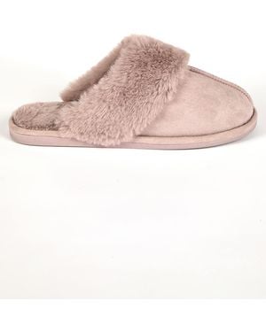 Roman Faux Fur Lined Mule Slipper - Pink