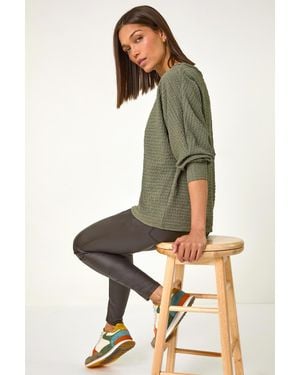 Roman Coated Faux Leather Leggings - Grey