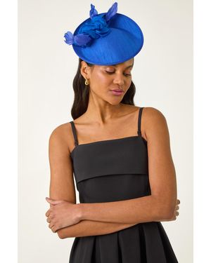 Roman Mini Disc Fascinator - Blue
