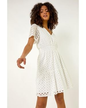 D.u.s.k Broderie Anglaise Tiered Dress - White