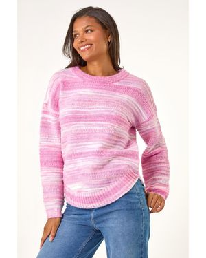 Roman Spacedye Curved Hem Jumper - Blue