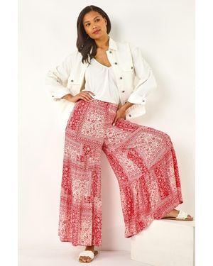 Roman Tile Tiered Palazzo Trouser