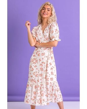 D.u.s.k Ditsy Floral Frill Detail Midi Dress - Multicolour