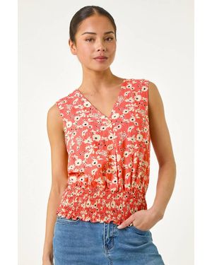 Roman Petite Ditsy Shirred Blouson Top
