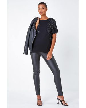 Lilly-and-Hope Embellished Stretch T-Shirt - Blue