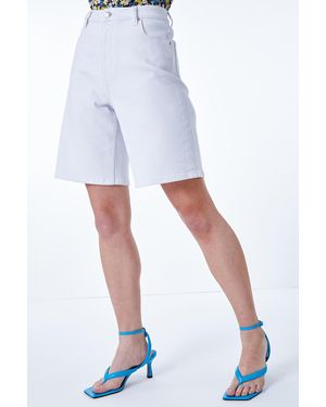 D.u.s.k Longline Denim Bermuda Shorts - White