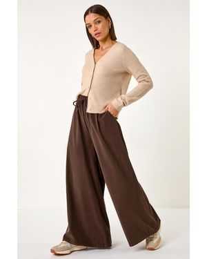 Roman Baby Corduroy Wide Leg Trousers - Natural
