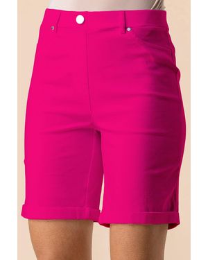 Roman Turn Up Stretch Shorts - Pink