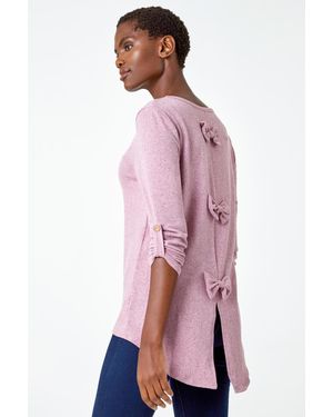Roman Bow Back Detail Stretch Top - Red