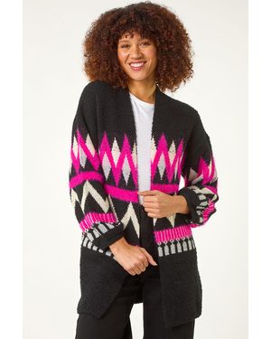 Roman Aztec Jacquard Knit Cardigan - Multicolour