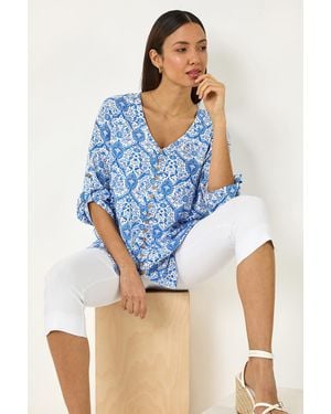 Roman Cropped Stretch Holiday Capri Trousers - White