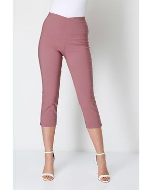 Roman Cropped Stretch Holiday Capri Trousers - Pink