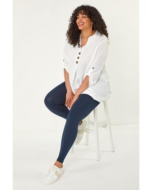 Roman Curve Full Length Leggings - Blue