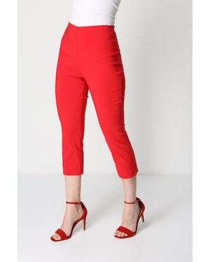 Roman Cropped Stretch Trouser - Red