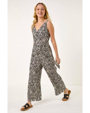 D.u.s.k Abstract Print Jumpsuit - Natural