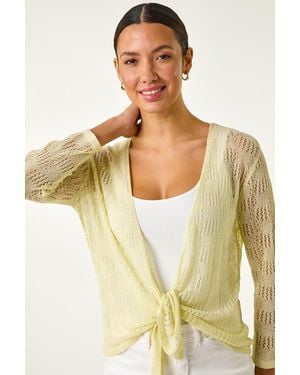Roman Textured Light Knit Shrug - Multicolour