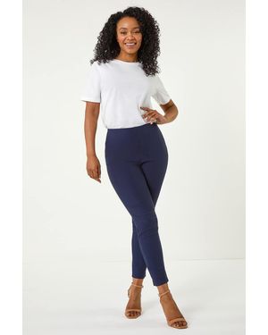 Roman Petite Full Length Elastic Waist Trousers - Blue