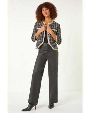 Roman Textured Check Pocket Jacket - Black