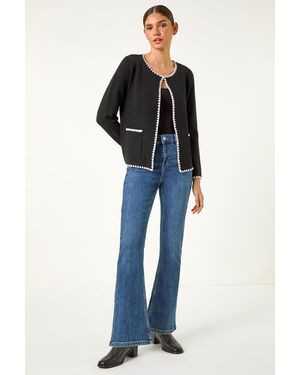 Roman Blanket Stitch Cardigan - Blue