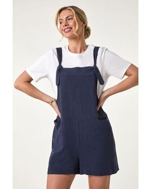 Roman Petite Strap Woven Playsuit - Blue