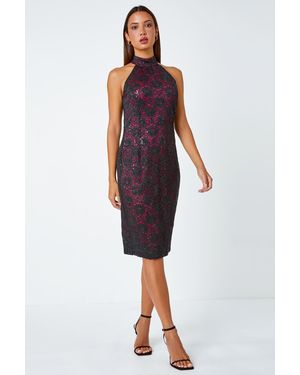 lace bodycon dress from the retailer roman originals Blue Lace Detail Lace Bodycon Dress Roman Originals Sequin And Lace Pleat  Detail Dress In Royal-