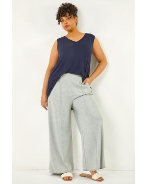 Roman Curve Front Pleat Trouser - Blue