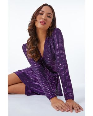 D.u.s.k Sparkle Embellished Wrap Dress - Purple