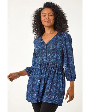Roman Petite Paisley Print Tunic - Blue