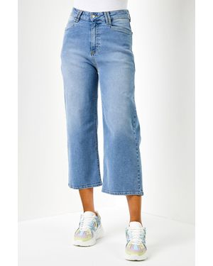 D.u.s.k Denim Stretch Wide Leg Culottes - Blue