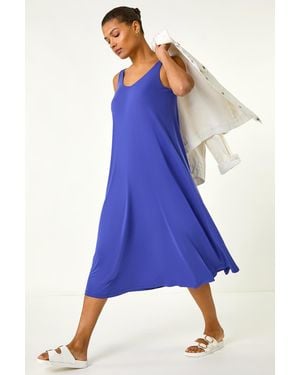 Roman Strappy Jersey Midi Dress - Blue