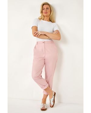 Roman Petite Cotton Blend Stretch Chino Trousers - Pink