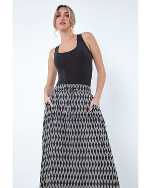 D.u.s.k Printed Tie Front Pocket Skirt - Black