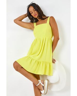 D.u.s.k Poplin Tiered Swing Dress - Yellow