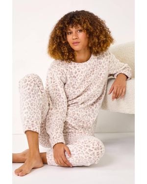 Roman Animal Print Pyjama Lounge Set - Natural