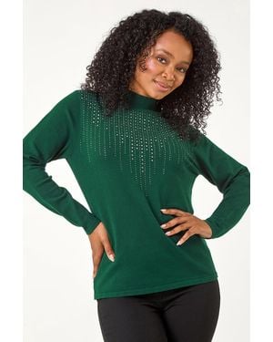 Roman Petite Hotfix Knitted Jumper - Green