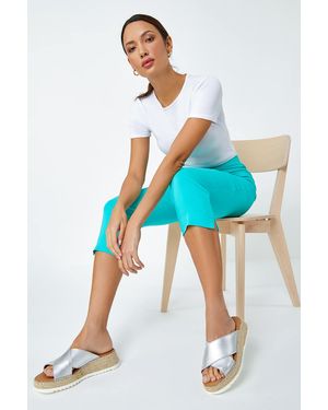 Roman Cropped Stretch Trouser - Blue