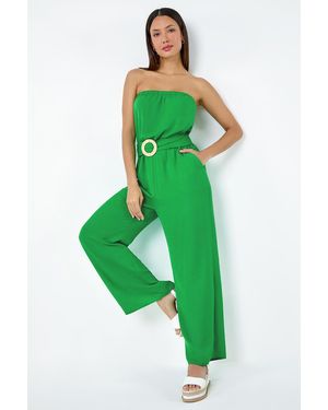 D.u.s.k Belted Bandeau Jumpsuit - Green