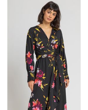 D.u.s.k Floral Print Maxi Dress - Black