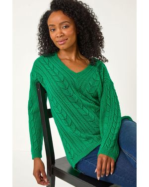 Roman Petite V-Neck Knit Jumper - Green