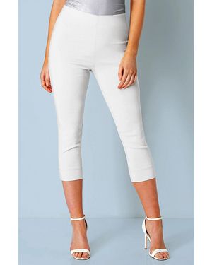 Roman Petite Cropped Stretch Trousers - White