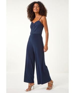 D.u.s.k Sweetheart Lace Stretch Jumpsuit - Blue