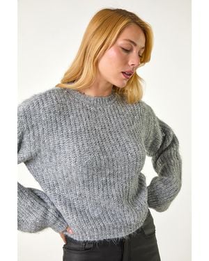 D.u.s.k Fluffy Sequin Knit Jumper - Grey