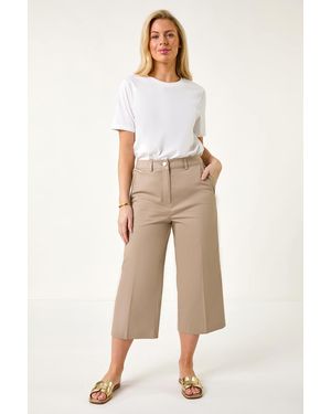 Roman Petite Cotton Culotte Trousers - Natural
