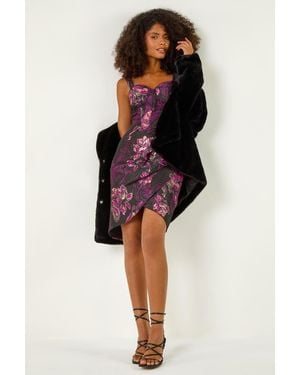 D.u.s.k Sweetheart Neck Jacquard Corset Dress - Black
