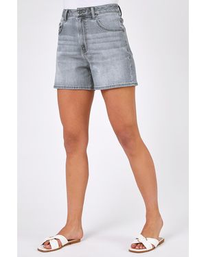 Roman Washed Denim Stretch Shorts - Grey
