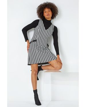 D.u.s.k Sleeveless Houndstooth Stretch Dress - Grey