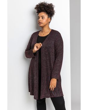 Roman Curve Longline Shimmer Kimono - Red