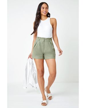 D.u.s.k Paperbag Waist Linen Mix Shorts - Multicolour