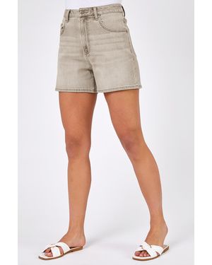 Roman Washed Denim Stretch Shorts - Natural