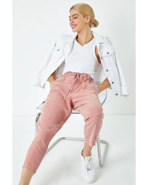 D.u.s.k Frill Detail Panel Cropped Trousers - Pink